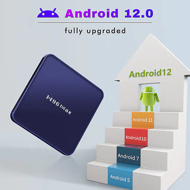 H96 Max V12 Smart TV Box Android 12 Media Player RK3318 Quad-Core 64bit Cortex-A53 BT4.0