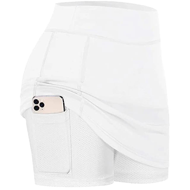 Women's Athletic Skorts Running Skirt 2 in 1 with Phone Pocket