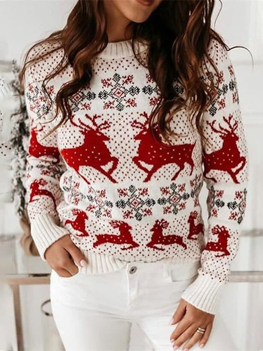 Women's Ugly Christmas Sweater Pullover Sweater Jumper Knit Knitted Animal Crew Neck Stylish Casual