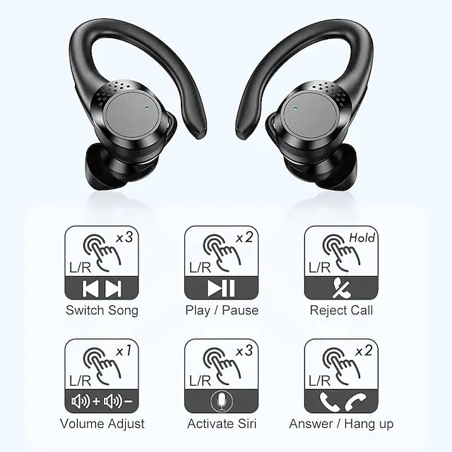 NIA AX9 True Wireless Headphones TWS Earbuds Ear Hook Bluetooth 5.2 Stereo with Microphone