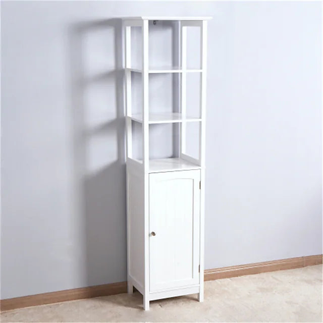 Adjustable Shelving Living Room Floor-To-Ceiling Cabinets3 Level Bathroom Storage Cabinets15.75 L*12.6 W*63 H