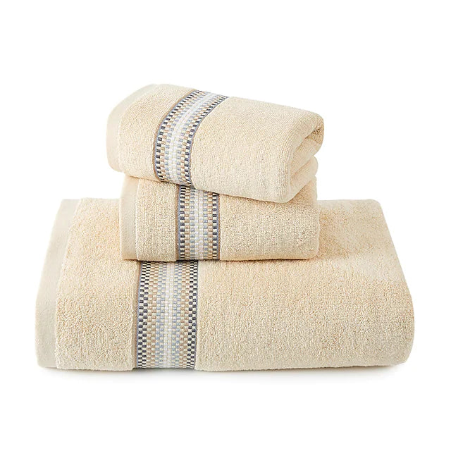 3 Pcs Cotton Blend Towel Set Includes 2 Pcs Hand Kitchen Towels 1 Pc Bath Shower