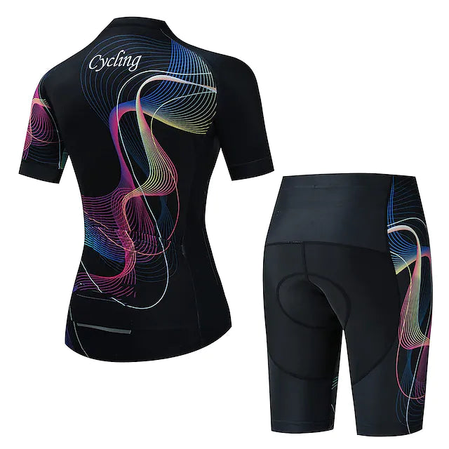 21Grams® Women's Short Sleeve Cycling Jersey with Shorts