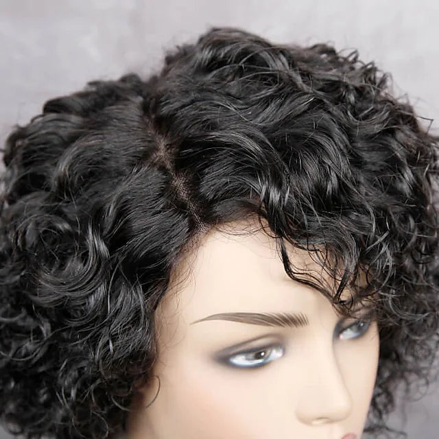 Pixie Cut Wig Short Curly Human Hair Wigs