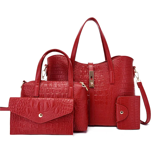 Women's Bag Set PU Leather Zipper