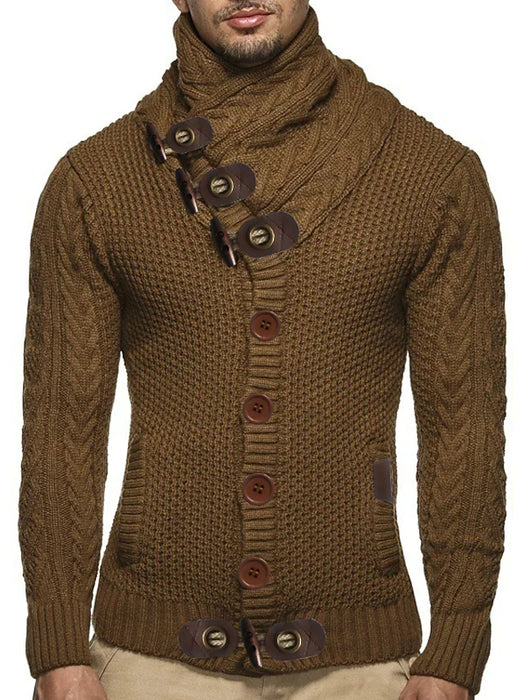 Men's Unisex Cardigan Sweater Stripe Pocket Knitted