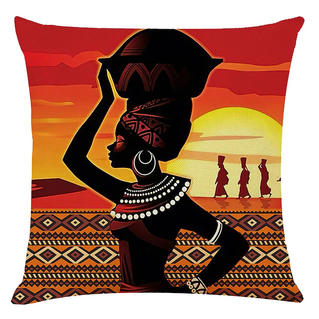 African Double Side Cushion Cover 4PC Soft Decorative Square Throw Pillow Cover Cushion Case