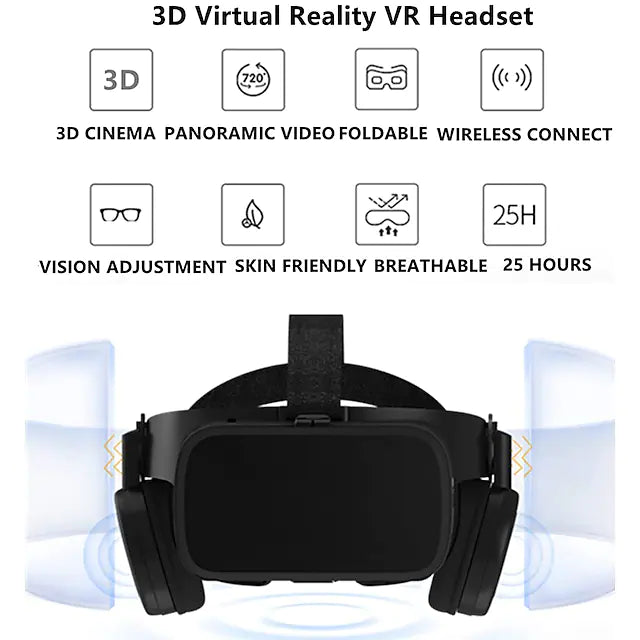 3D Virtual Reality VR Headset with Wireless Remote Control, VR Goggles/Glasses for IMAX Movies & Play Games , Compatible for Android iOS iPhone 12 11 Pro Max Mini X R S 8 7 Samsung 4.7-6.2" Cellphone