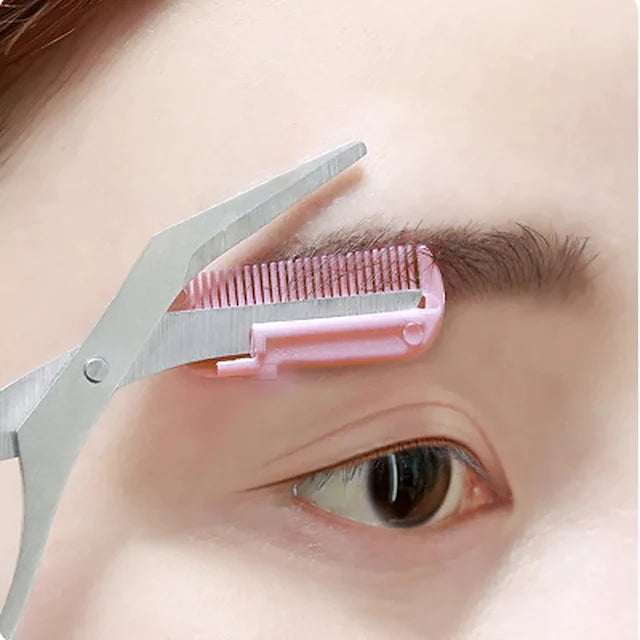 1pcs Eyebrow Trimmer Scissor with Comb Facial Hair