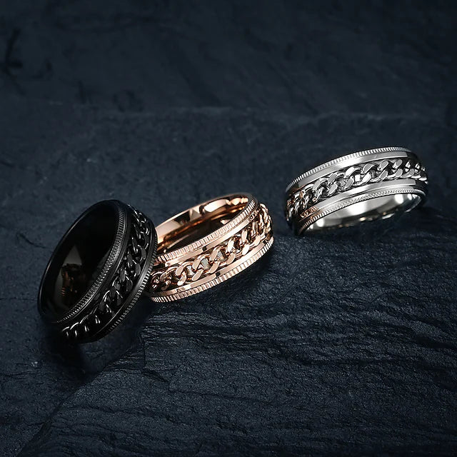 1pc Ring For Men Women Silver Gold Black Street