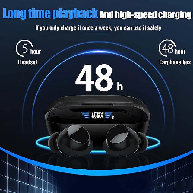 Wireless Earbuds Bluetooth 5.3 Headphones 48 Hours Playtime with Wireless Charging Case
