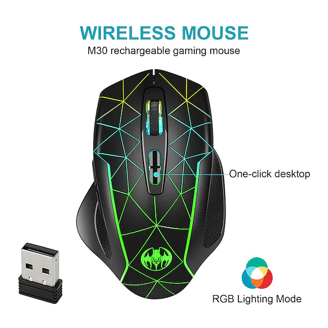 Mute Wired Gaming Mouse 3200DPI USB Optical Mouse With RGB BackLight Silent Mouse