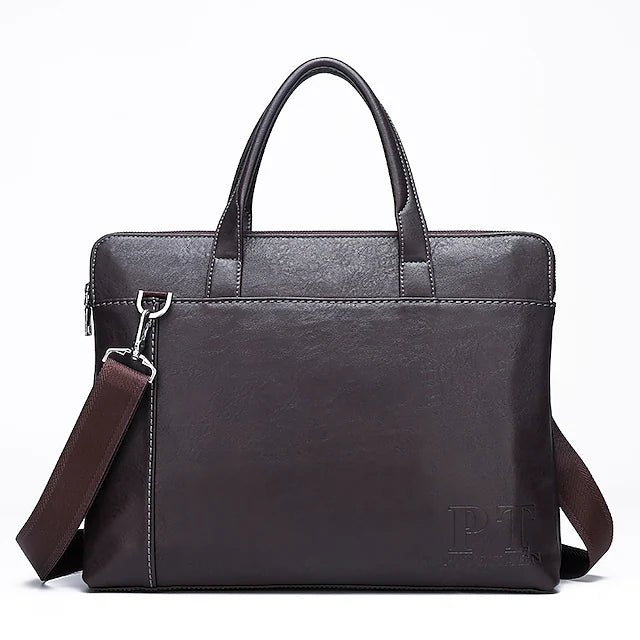 Men's 2022 Briefcase PU Leather Zipper