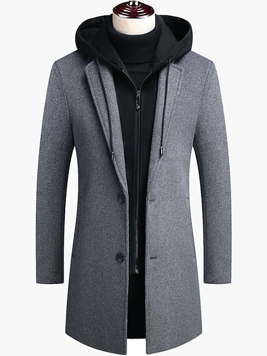 Men's Trench Coat Overcoat Street Business