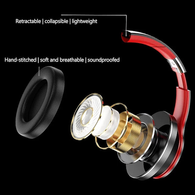HD200 Over-ear Headphone Bluetooth5.0 Stereo HIFI Long Battery Life for Apple Samsung Huawei