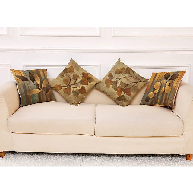 Vintage Double Side Cushion Cover 4PC Soft Light luxury Square Throw Pillow Cover