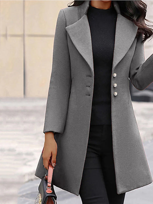 Women's Coat Formal Office Daily Fall Winter Long Coat