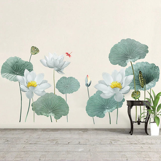 lotus wall stickers wallpaper self-adhesive