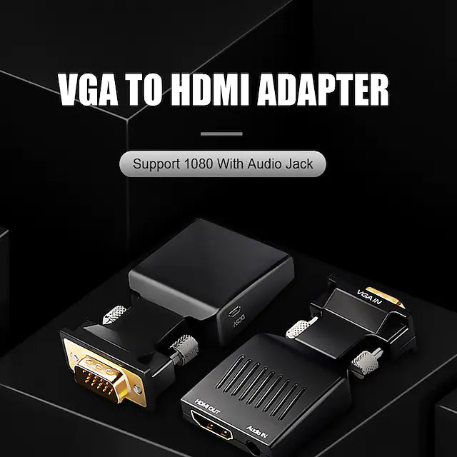 VGA to HDMI Compatible Converter Adapter 1080P VGA HDMI Adapter for PC Laptop to HDTV Projector