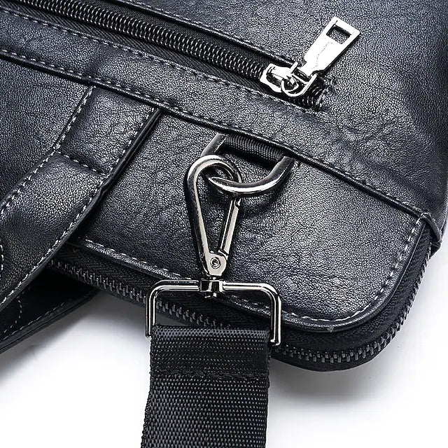 Men's 2022 Briefcase PU Leather Zipper