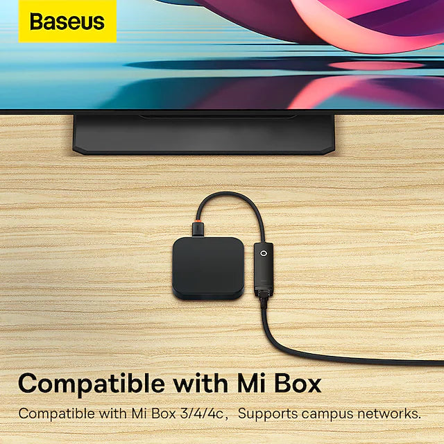 Baseus Lite Series Ethernet Adapter USB to RJ45 LAN Port (100Mbps) Black &White)
