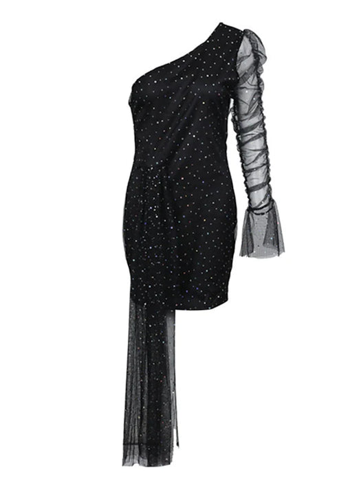 Women's Holiday Dress Sheath Dress Short Mini Dress Black