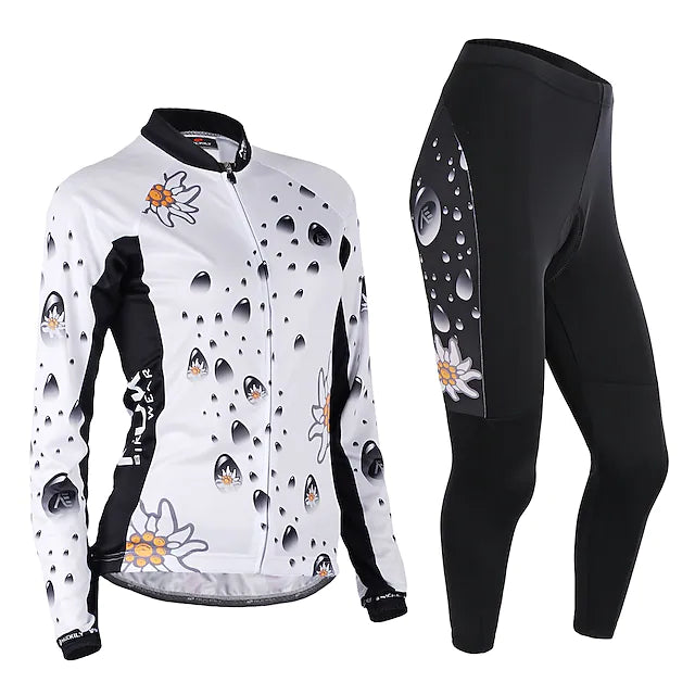 Nuckily Women's Long Sleeve Cycling Jersey with Tights Summer Pants