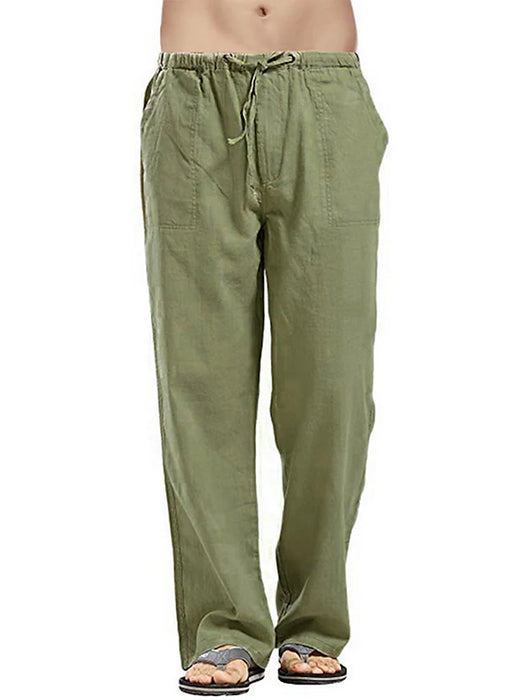 Men‘s Harlem Pants Harem Straight Loose Casual Pants Solid Color Full Length Pure Color Blue Gray khaki Green Dark Green
