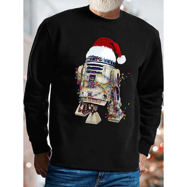 Men's Sweatshirt Pullover Crew Neck Graphic Christmas Print