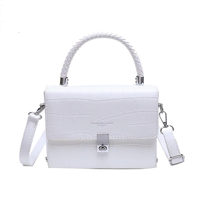 Women's Top Handle Bag PU Leather Going out Office & Career Zipper Solid Color