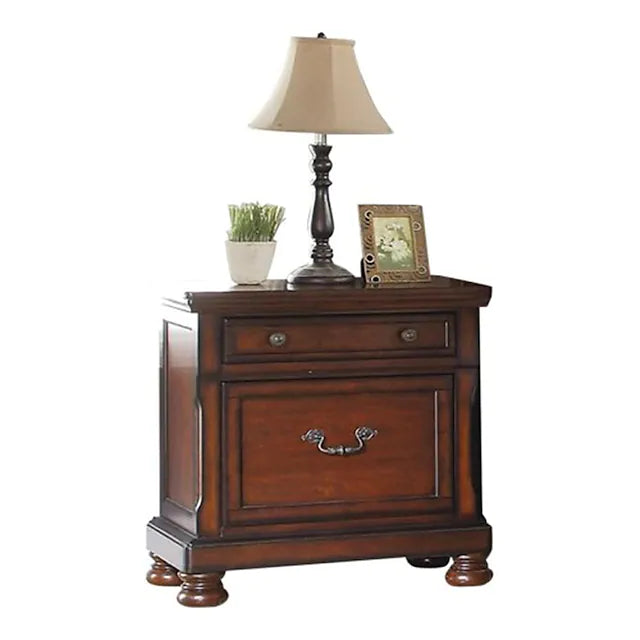 Traditional Formal Look Cherry Finish 1pc Nightstand Storage Space Bedside Table Plywood Veneer Bedroom Furniture