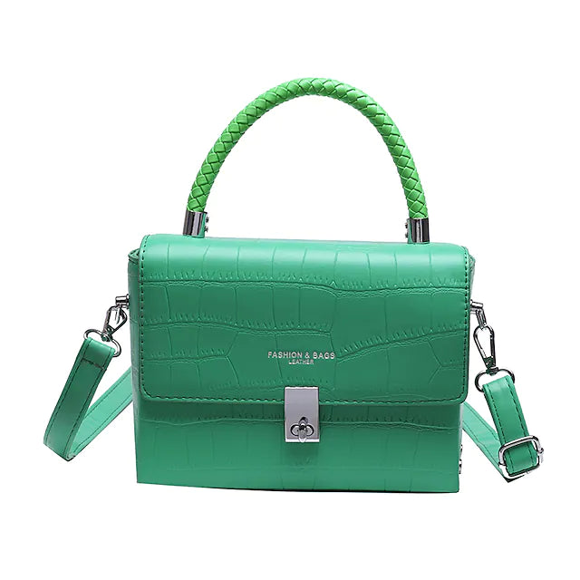 Women's Top Handle Bag PU Leather Going out Office & Career Zipper Solid Color