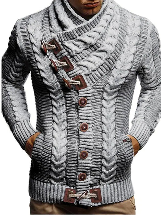 Men's Unisex Cardigan Sweater Knitted Button Solid Color
