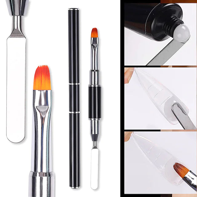 Double-Ended Nail Brush for Nail Art Design Manicuring Gel Brush