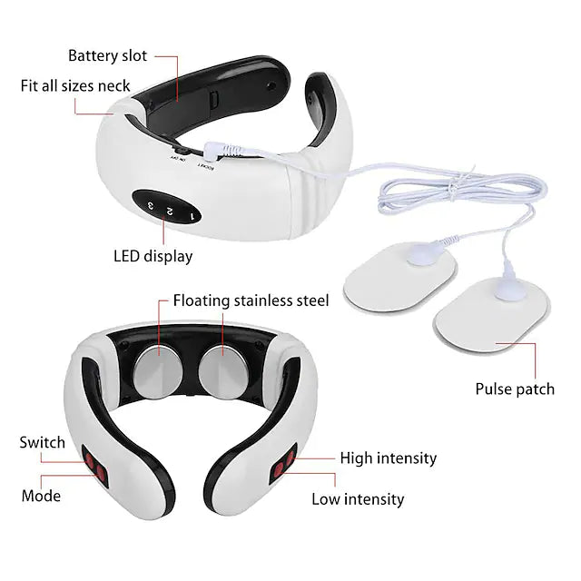 Electric Neck Massager & Pulse Back 6 Modes Power Control