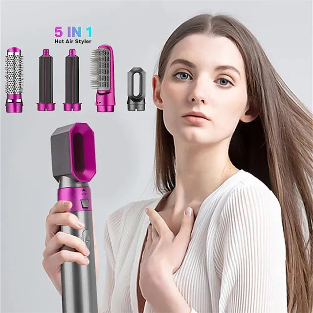 Hair Straightener Brush 5 In 1 Hot Air Hair Styling Brush Set