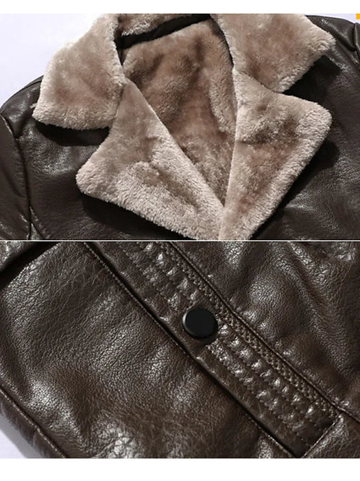 Men's Shearling Coat Winter Jacket Sherpa jacket Winter Coat Jacket Faux Leather