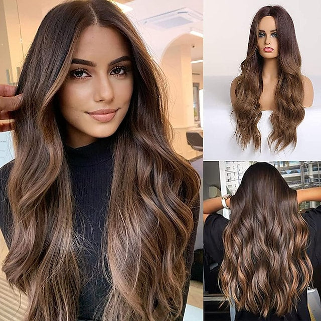 Brown Wigs for Women Long Ombre Brown Hair