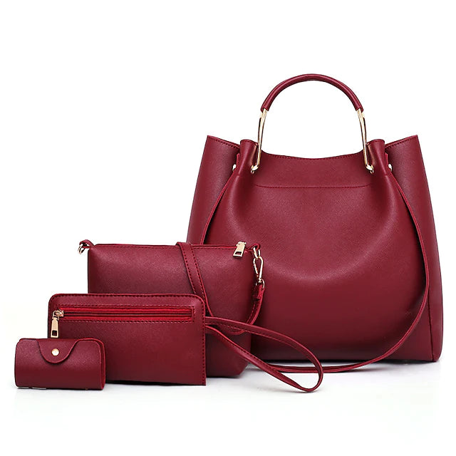 Women's Bag Sets Handbags Bag Set PU Leather 4 Pieces