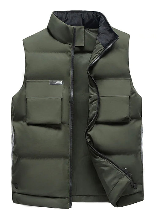 Men's Puffer Vest Winter Jacket Winter Coat Quilted Vest Warm Outdoor Going out Casual Daily