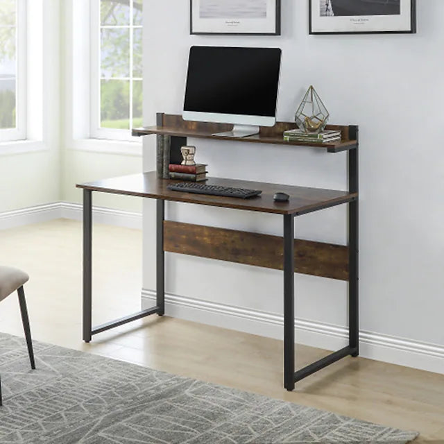 Home Office Computer Desk with Storage Shelves Morden Simple Style Study Table with hutch(Tiger)