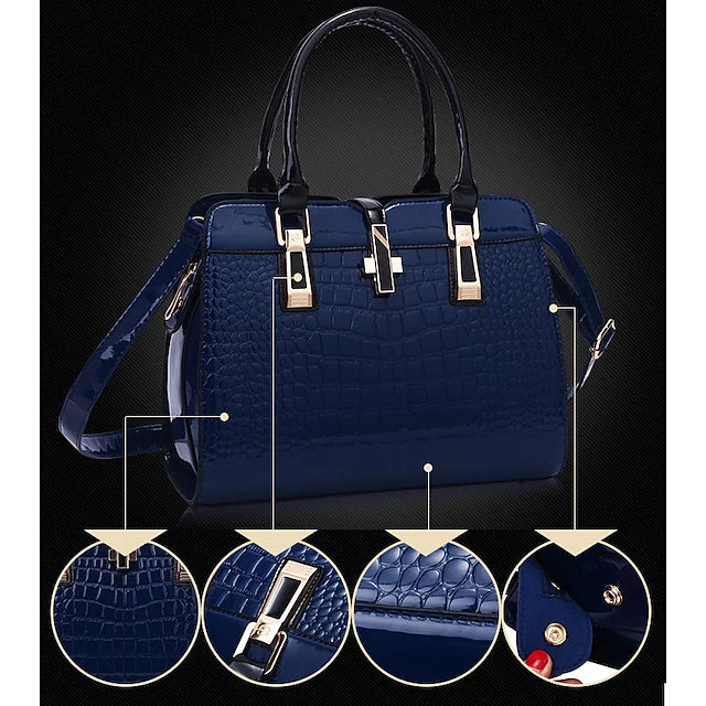 Women's Handbag Satchel Top Handle Bag Patent Leather PU Leather Office Office & Career