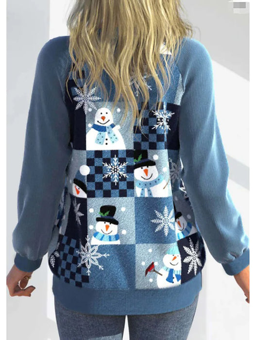 Women's Ugly Christmas Sweater Pullover Sweater Cardigan Sweater Jumper Ribbed Knit Button