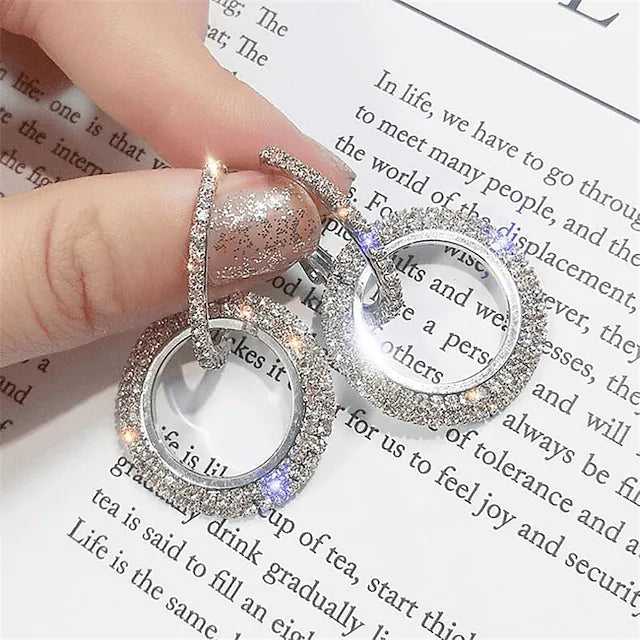 1 Pair Crystal Earrings For Women's Girls' Party Evening Date
