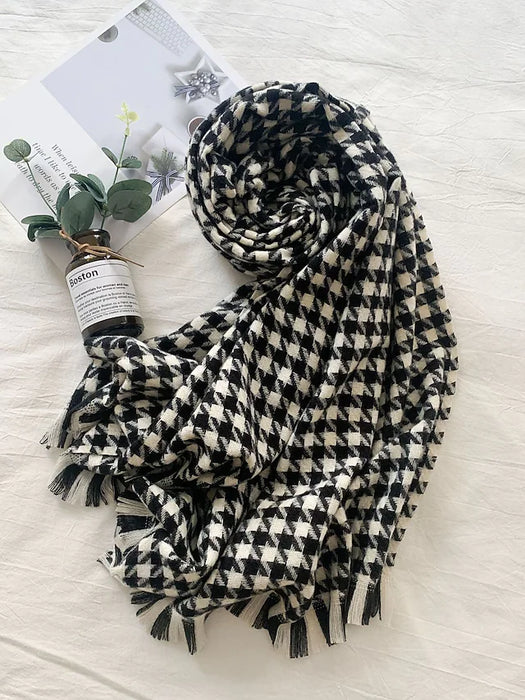 Women's Women's Shawls & Wraps Party Black Scarf Houndstooth