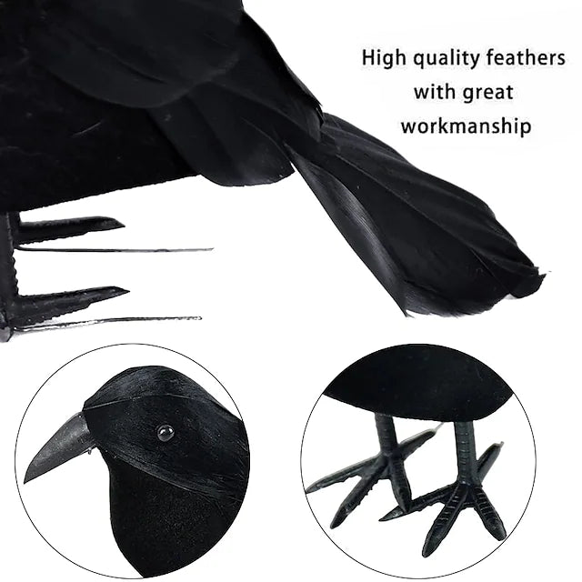 Halloween black crow props simulation flocking crow party supplies ornament decoration