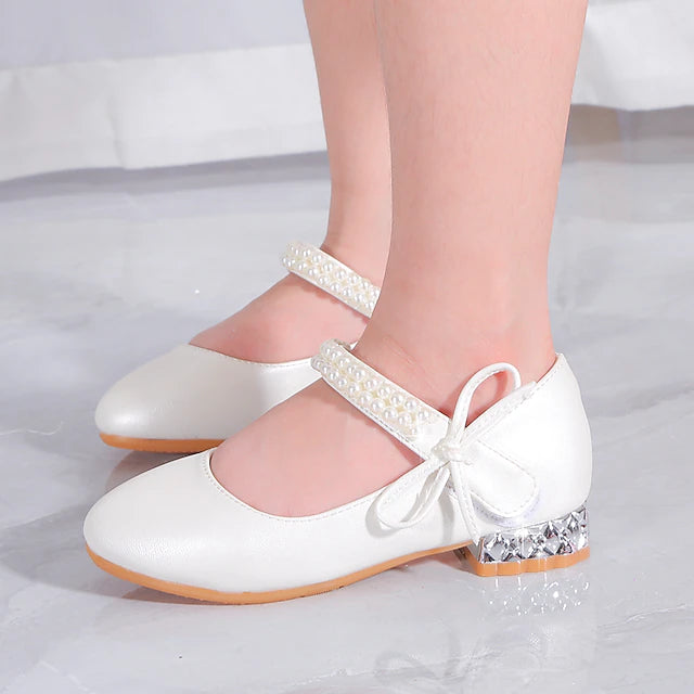 Girls' Heels Flower Girl Shoes Formal Shoes Princess Shoes Leather PU Portable
