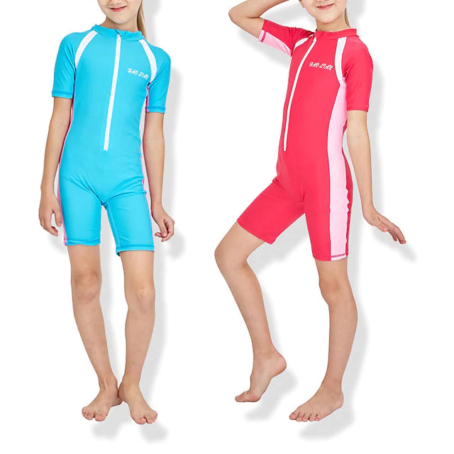 Boys Girls' Rash Guard Dive Skin Suit UV Sun Protection UPF50+ Breathable Short Sleeve