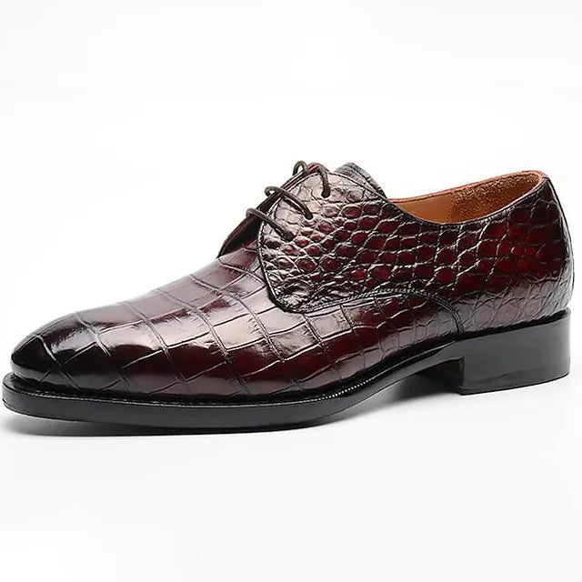 Men's Oxfords Retro Formal Shoes Dress Shoes Crocodile Pattern Vintage Classic