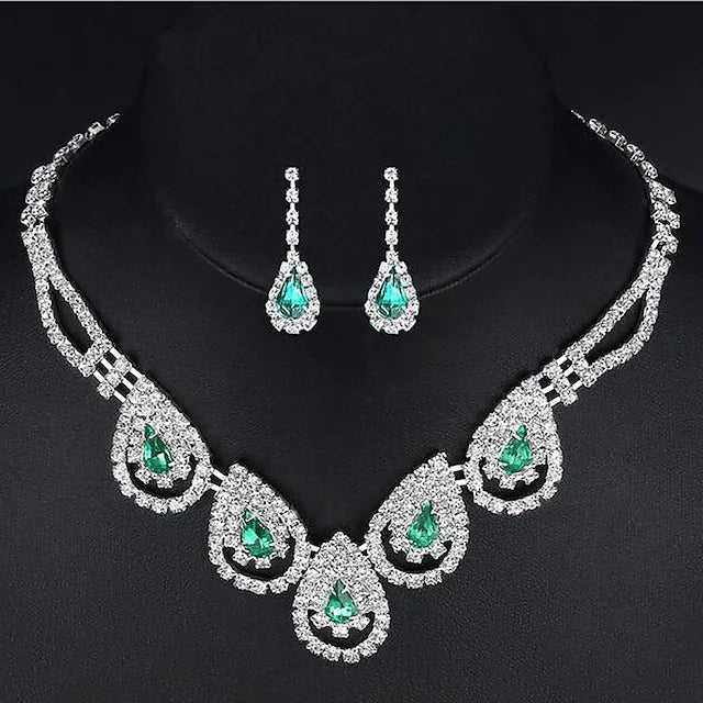 1 set Jewelry Set Drop Earrings For Women's Sapphire Crystal Citrine